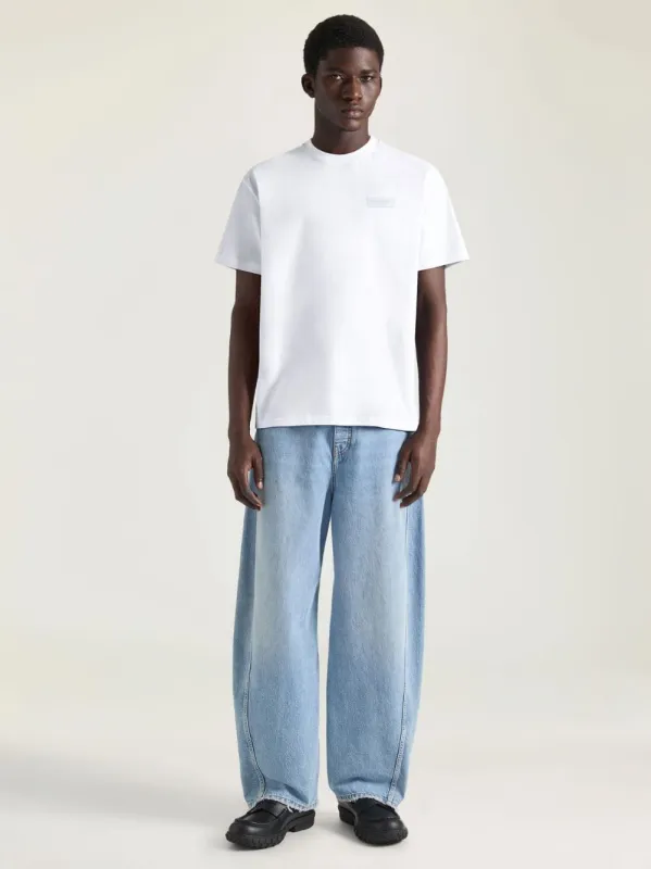 White Cotton T-Shirt with Grosgrain Logo made by Givenchy