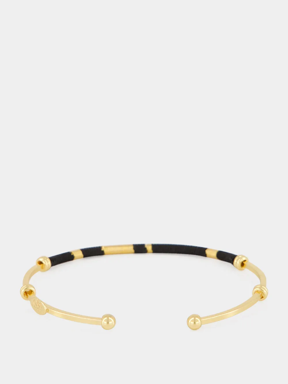 Black Zanzibar Gold-Plated Cuff Bracelet sold by Fashion Clinic product image thumbnail 2