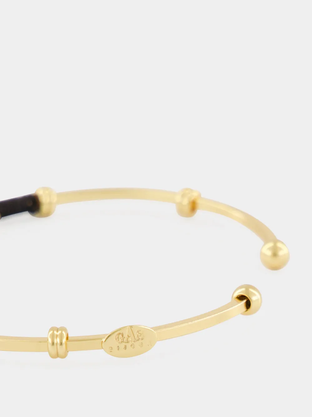 Black Zanzibar Gold-Plated Cuff Bracelet sold by Fashion Clinic product image thumbnail 3