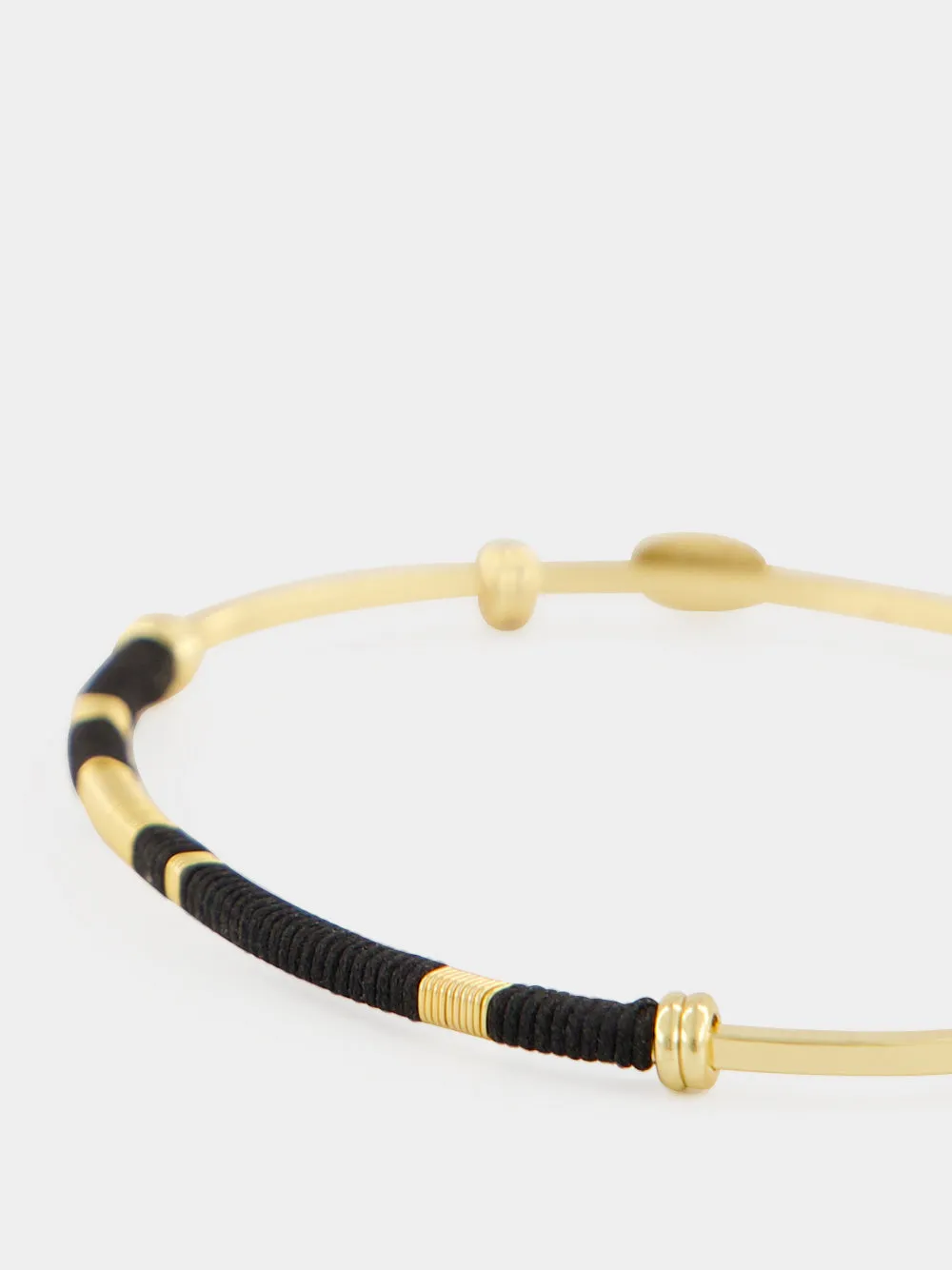 Black Zanzibar Gold-Plated Cuff Bracelet sold by Fashion Clinic product image thumbnail 4