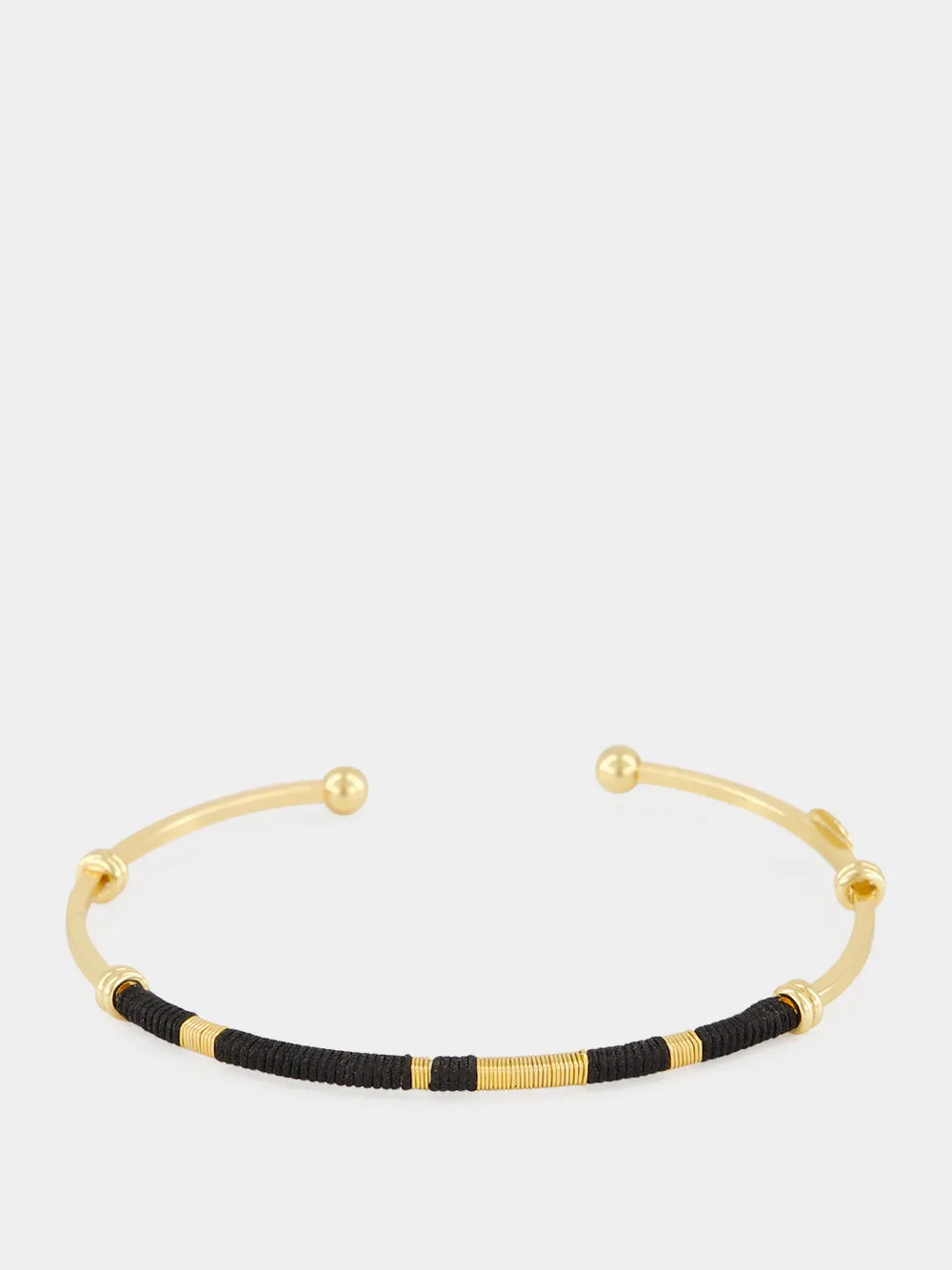 Black Zanzibar Gold-Plated Cuff Bracelet sold by Fashion Clinic