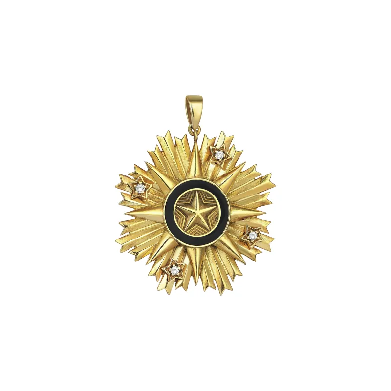 Russian Star Gold Pendant Black sold by Oriental Monkey