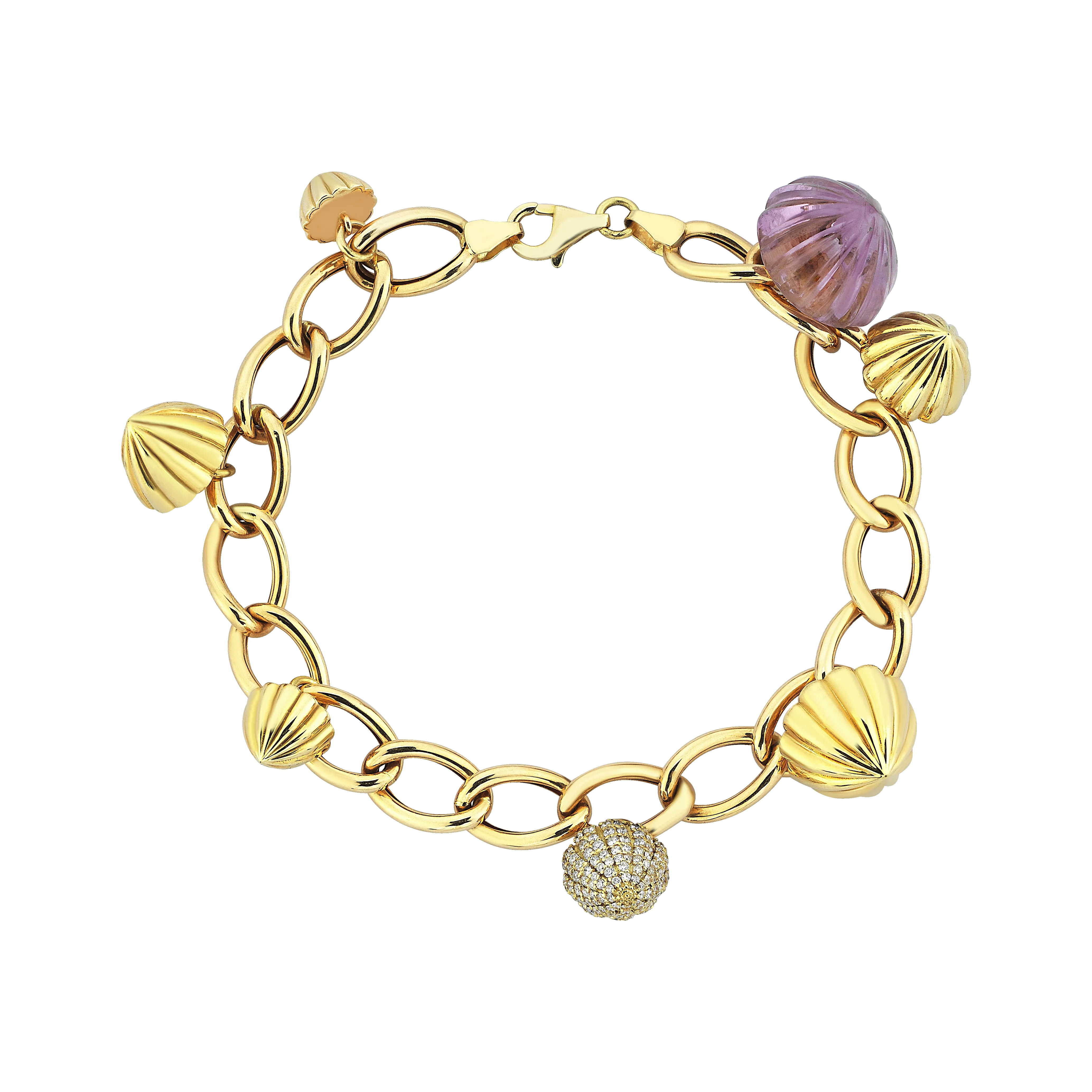Charm Gold & Diamond Bracelet sold by Oriental Monkey