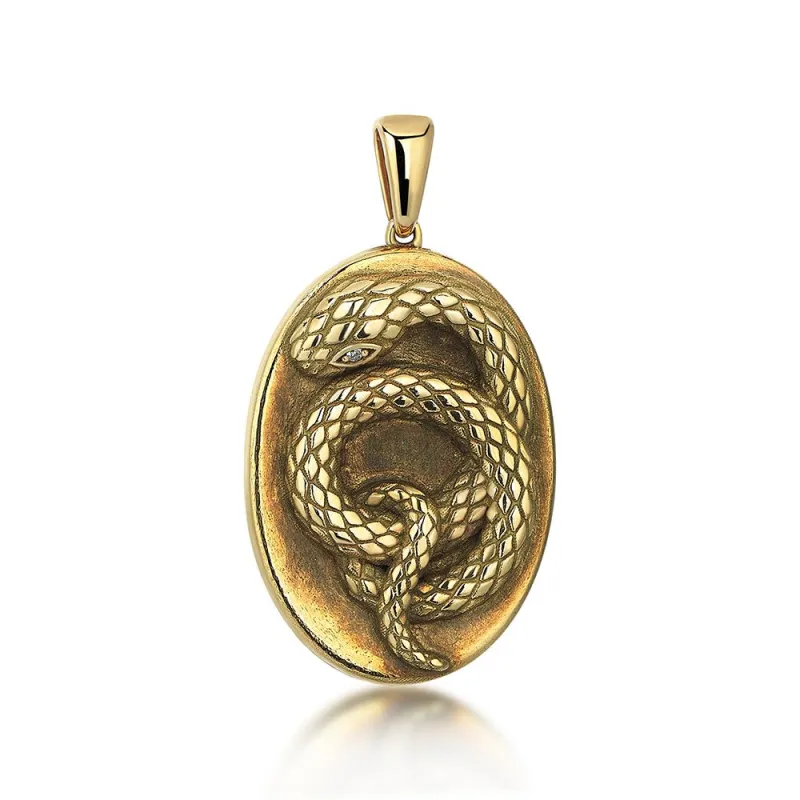 Curving Snake Gold Pendant sold by Oriental Monkey