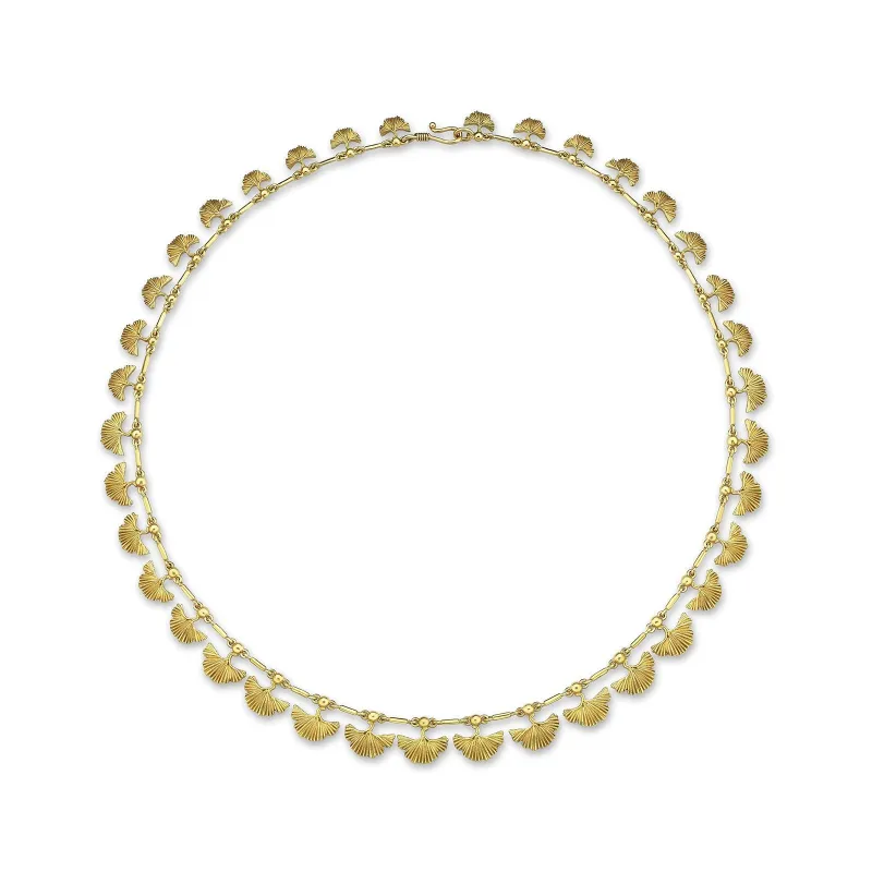 Gingko Biloba Gold Necklace sold by Oriental Monkey