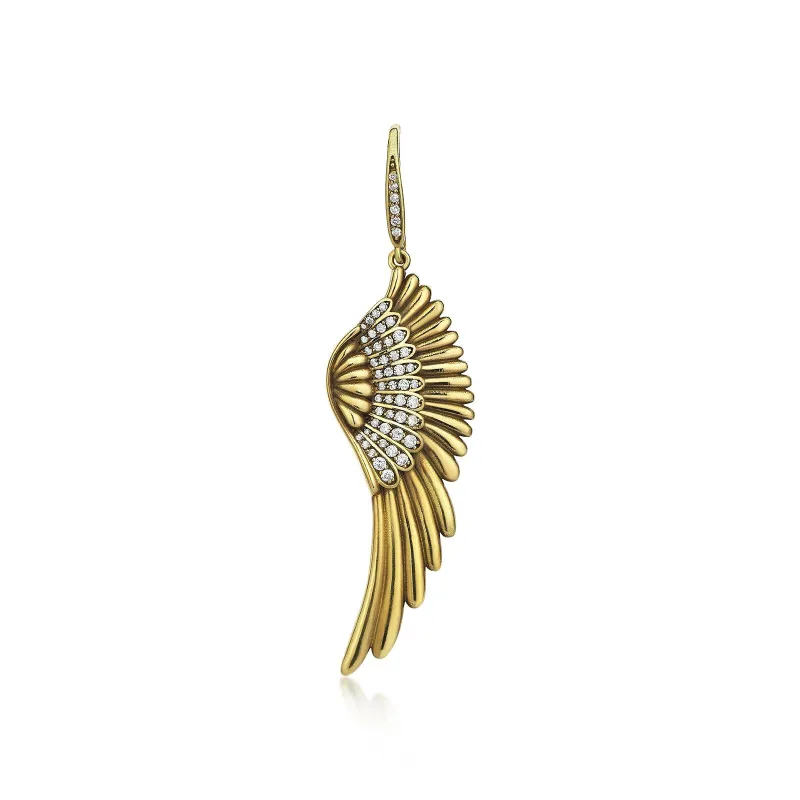 Shiny Angel Wings Gold Earrings sold by Oriental Monkey