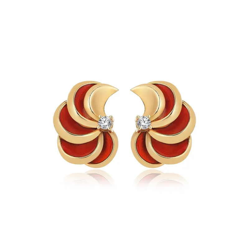 Flames Gold Earrings sold by Oriental Monkey
