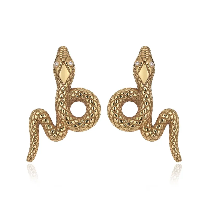 Snake Gold Earrings sold by Oriental Monkey
