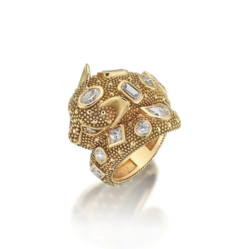 Diamond Panther Gold Ring sold by Oriental Monkey