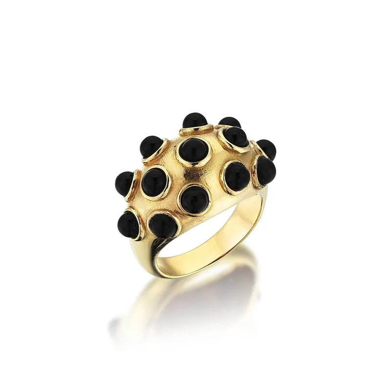 Black Dot Gold Ring sold by Oriental Monkey