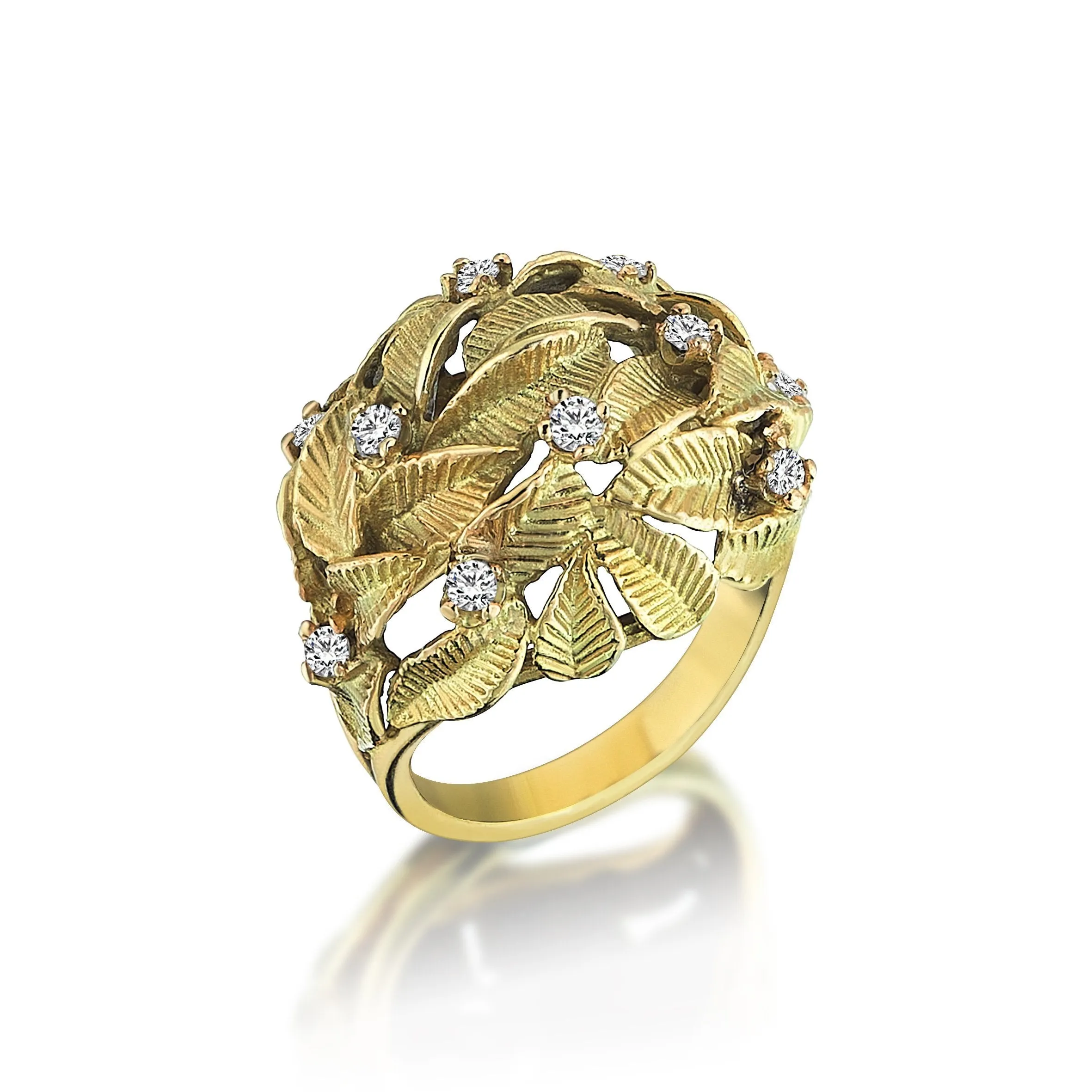 Ring With Leaves / Yeni Adı Leaves Gold Ring sold by Oriental Monkey