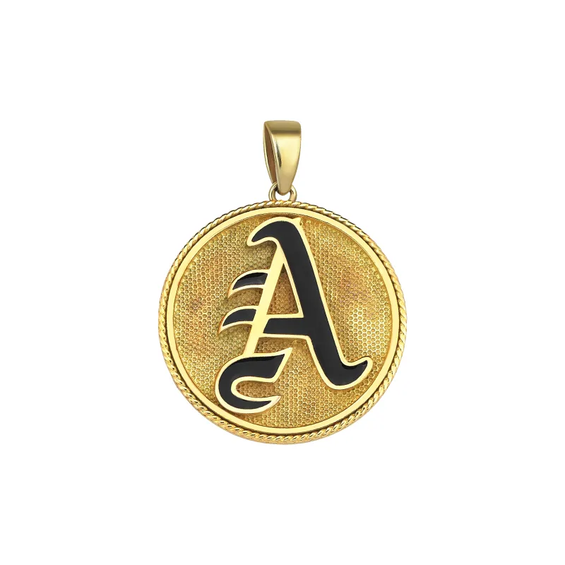 Initial Gold Pendant With Enamel sold by Oriental Monkey