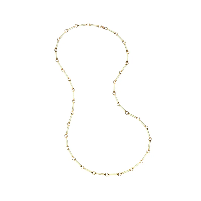 Retro Gold Necklace With White Enamel sold by Oriental Monkey