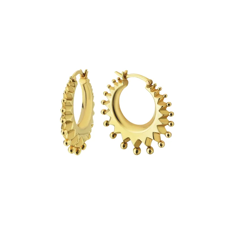 Rising Sun Gold Earrings sold by Oriental Monkey