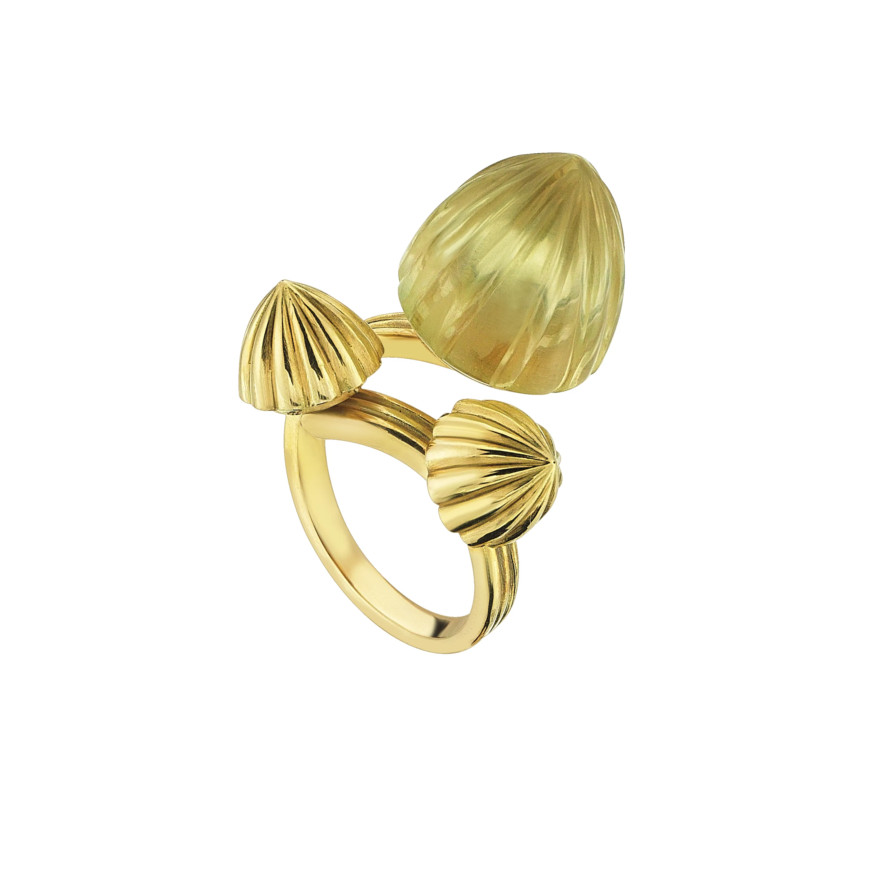 Trio Dome Gold Ring Duo Gold & Citrine sold by Oriental Monkey