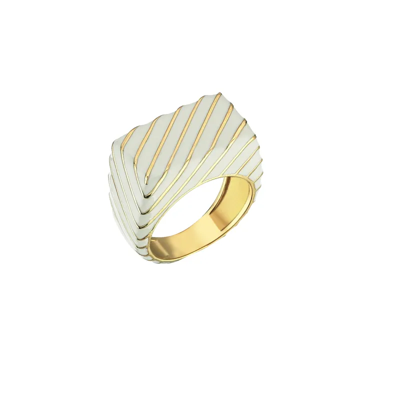 White Retro Gold Ring sold by Oriental Monkey