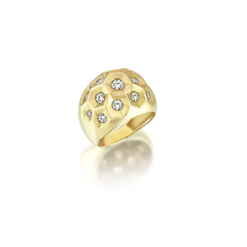 Honeycombs Gold Ring sold by Oriental Monkey