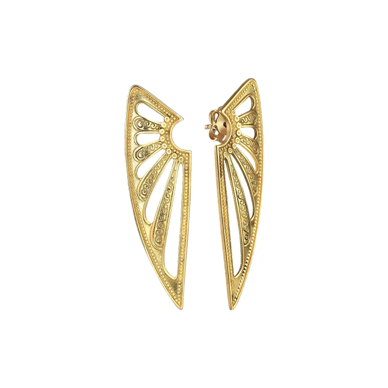 Shield Gold Earrings sold by Oriental Monkey