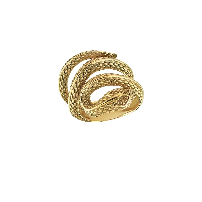 Sleeping Snake Gold Ring sold by Oriental Monkey