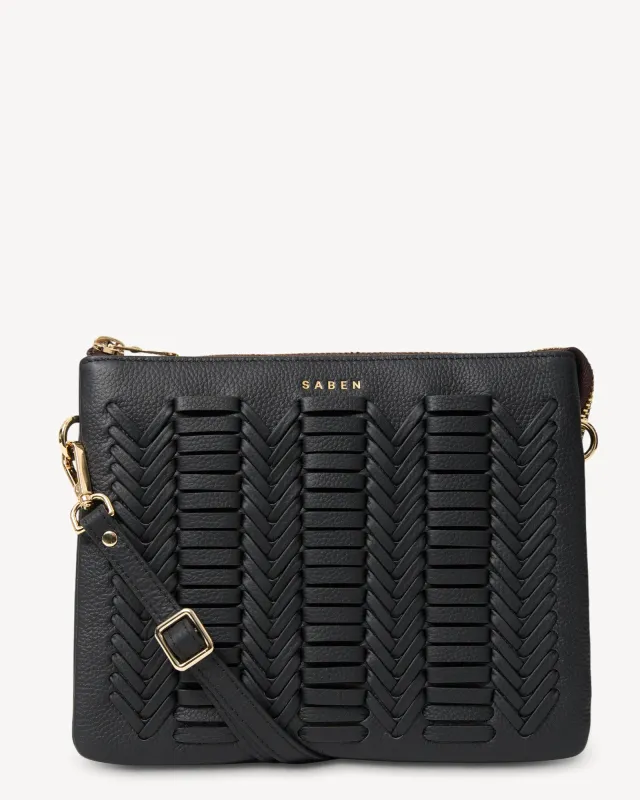 Matilda Crossbody Black Chevron sold by Saben