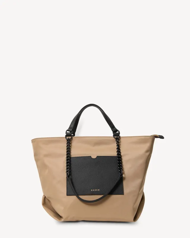 Paris Tote Tea Recycled Nylon sold by Saben