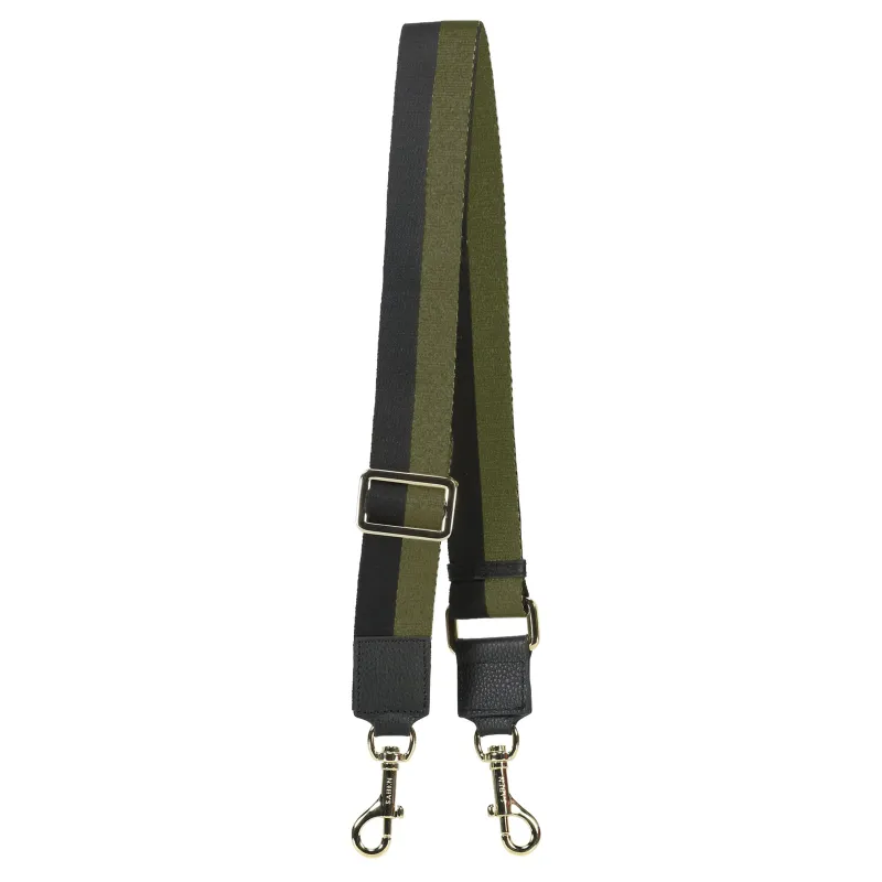 Feature Strap Webbing Khaki + Black Stripe sold by Saben