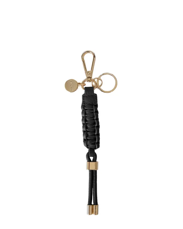 Charm Keyring Plait Black sold by Saben