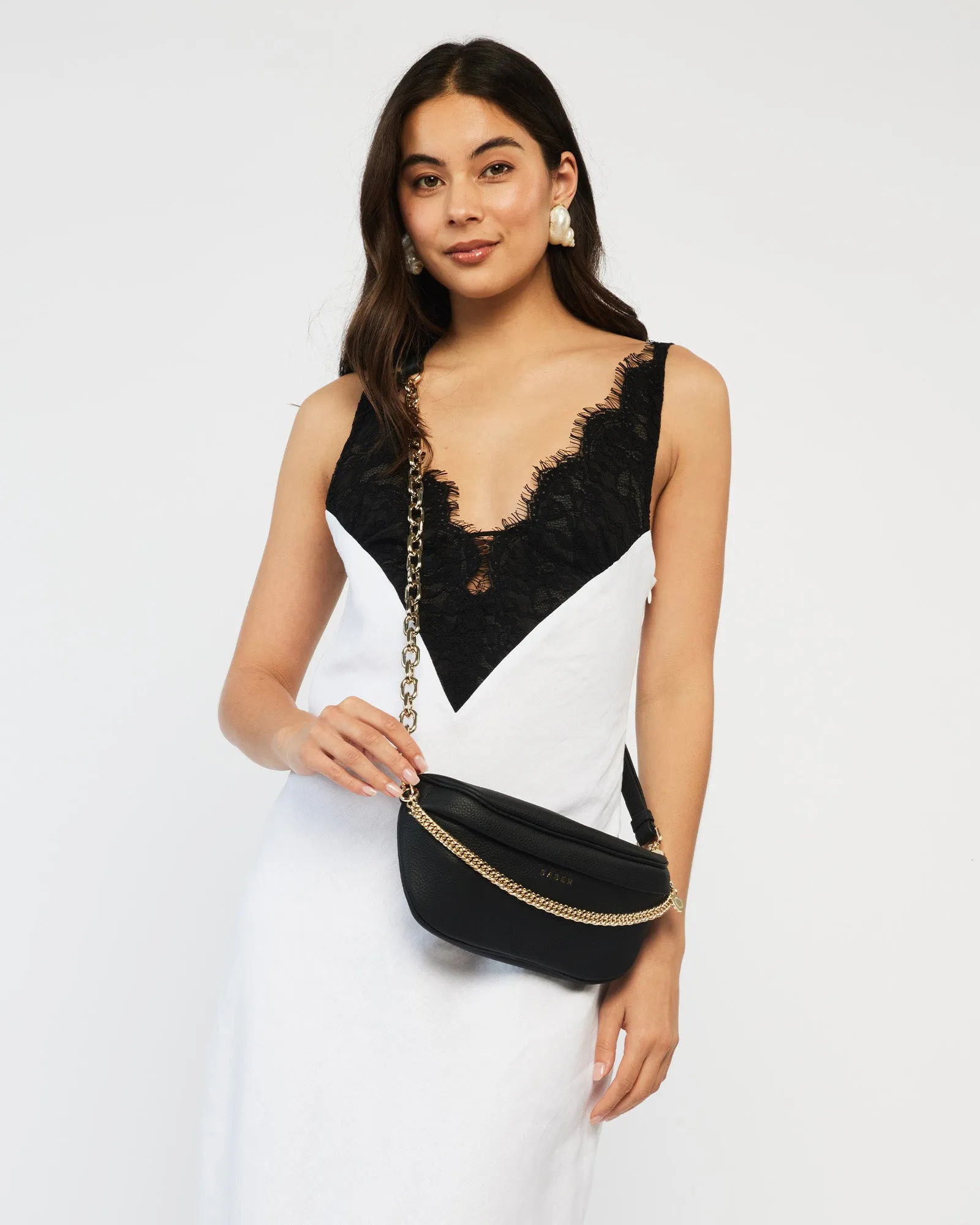 Feature Strap Chain Gold Link + Black Leather sold by Saben product image thumbnail 4