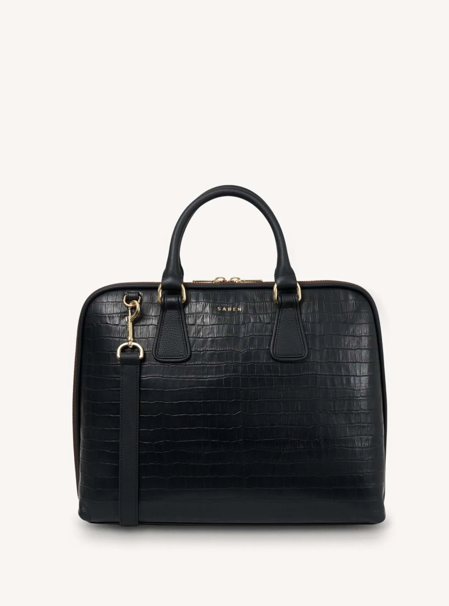 Parker Briefcase Black Croc - PRE ORDER sold by Saben