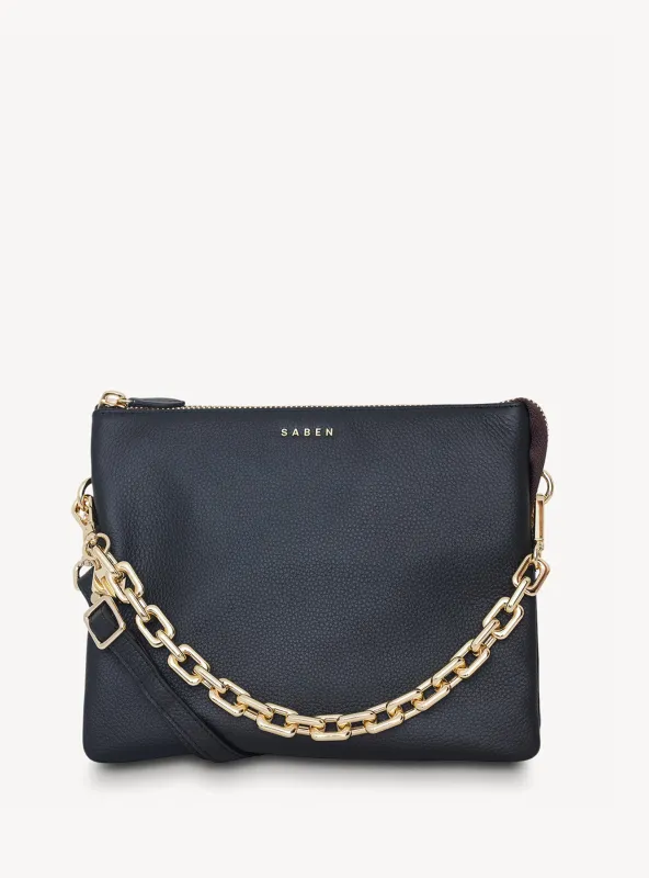Matilda Crossbody Black + Chunky Chain sold by Saben