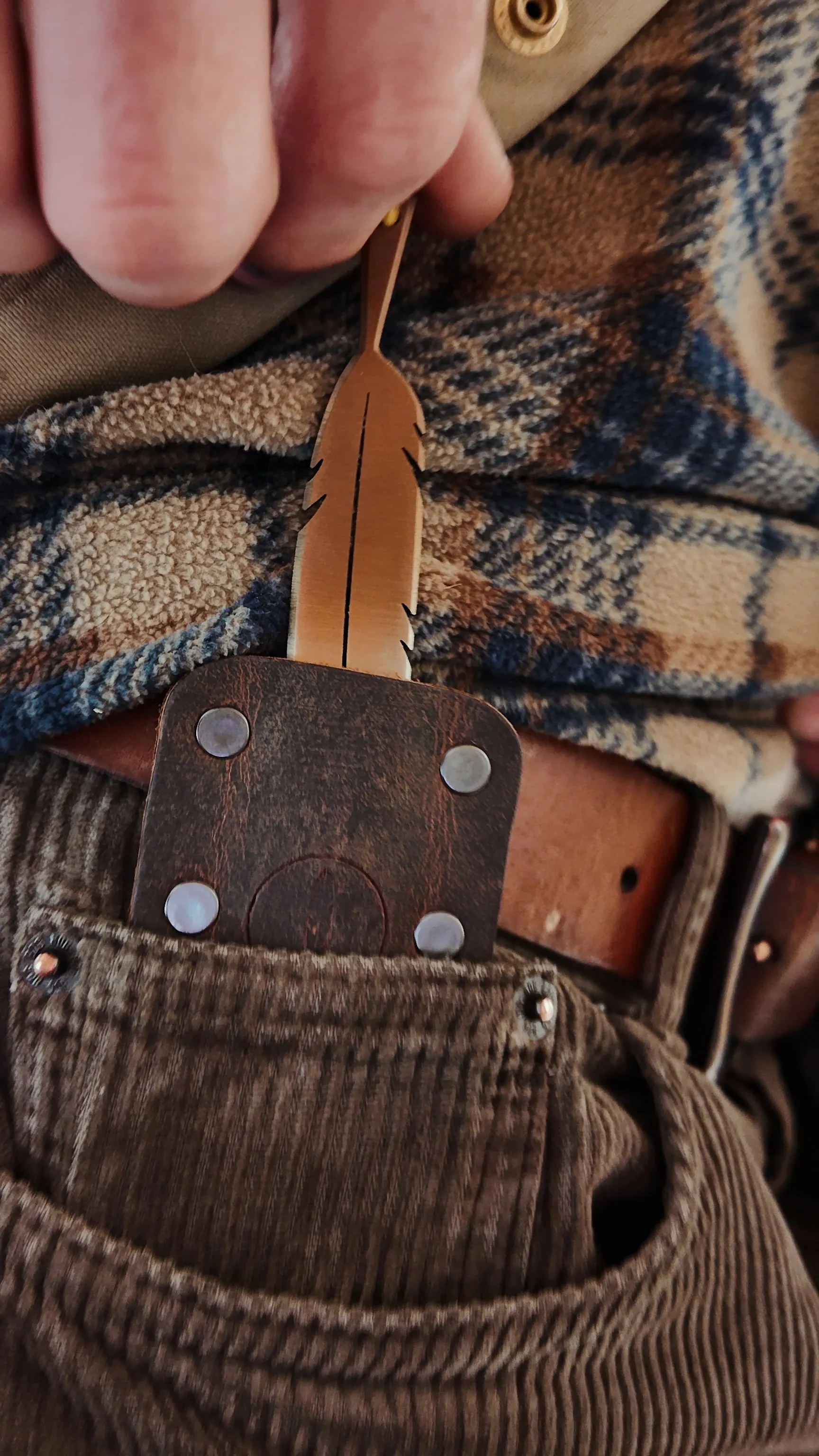 Wild Cane Supply Co. x Barn & Brook Supply Co.: Pocket Feather Knife sold by Wild Cane Supply Co. product image thumbnail 5