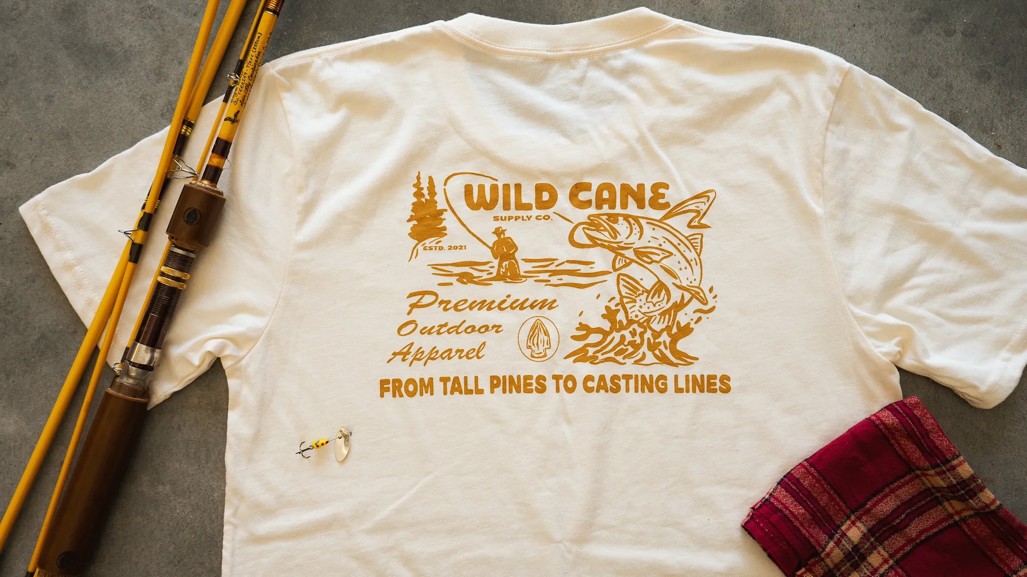 Casting Lines Tee sold by Wild Cane Supply Co.