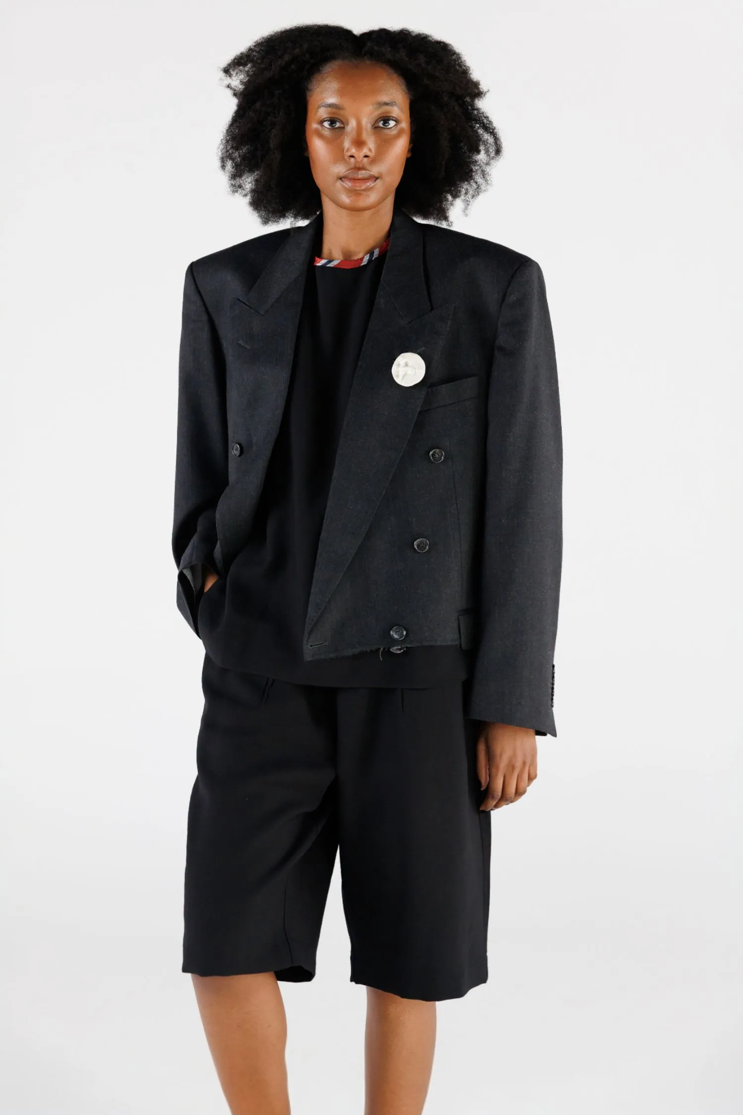 UPCYCLED CROPPED BLAZER sold by EMOTE product image thumbnail 3