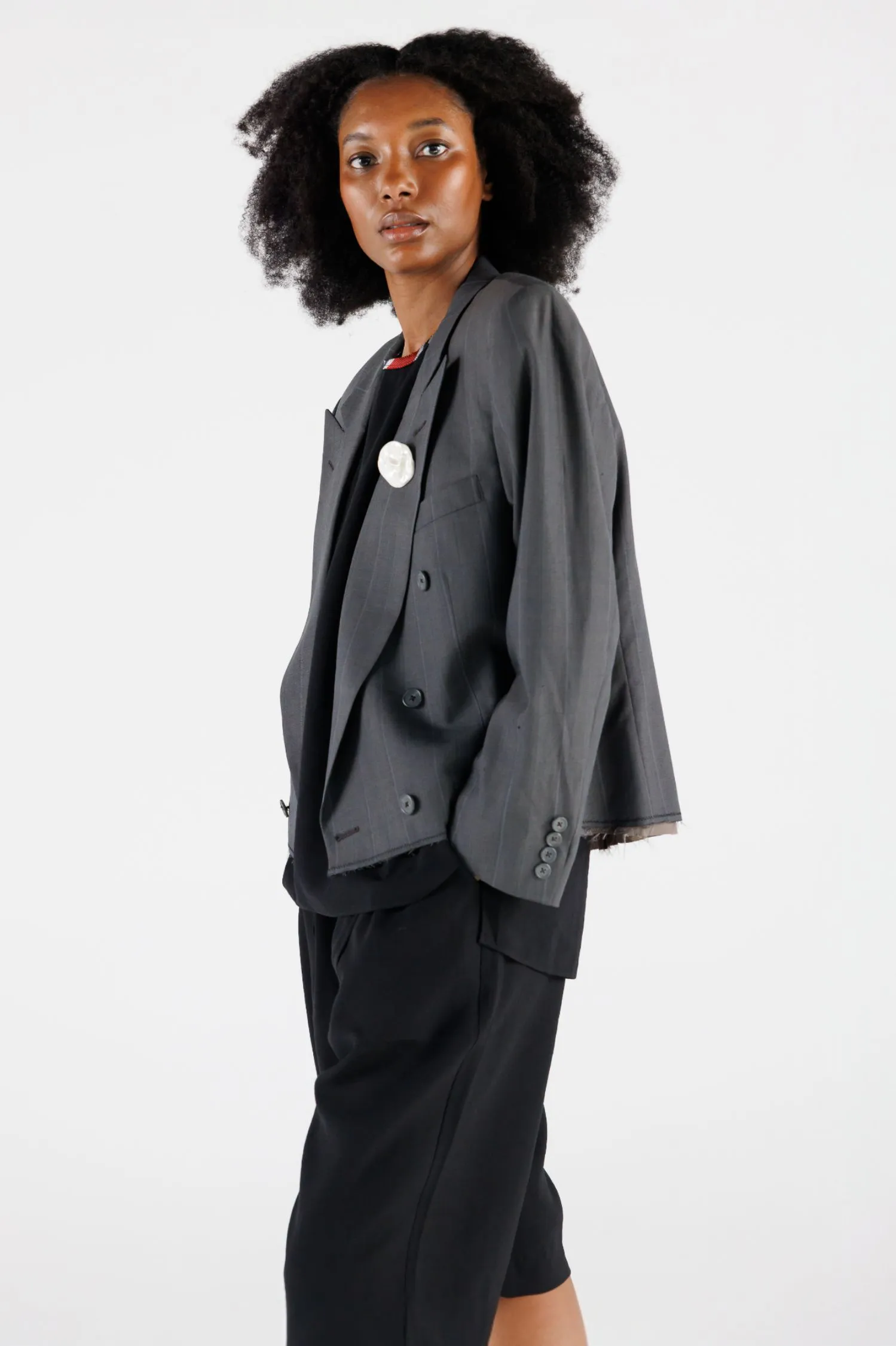 UPCYCLED CROPPED BLAZER sold by EMOTE product image thumbnail 5