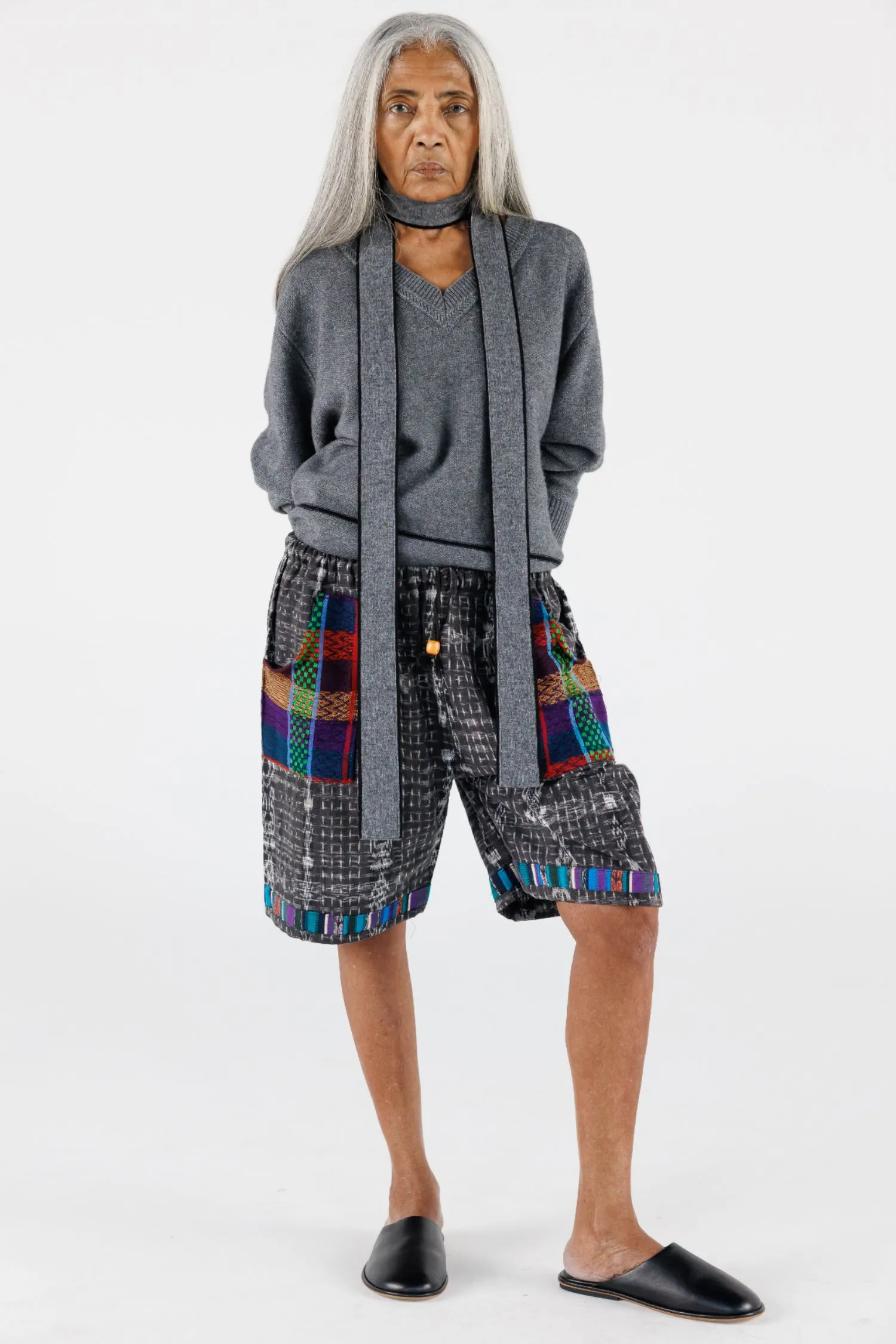 V NECK SCARF SWEATER sold by EMOTE