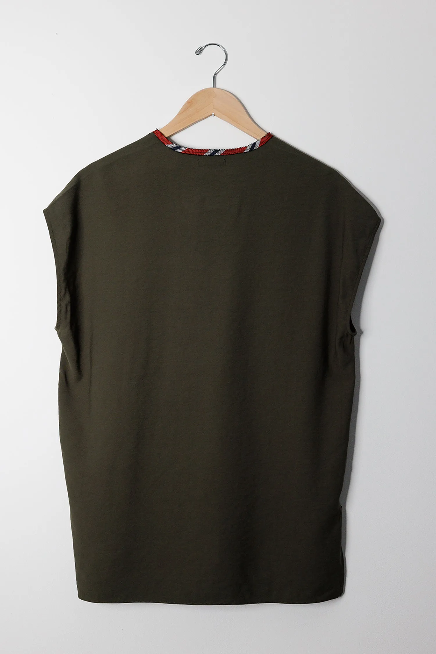SLEEVELESS SIDE ZIP TOP OLIVE sold by EMOTE product image thumbnail 3