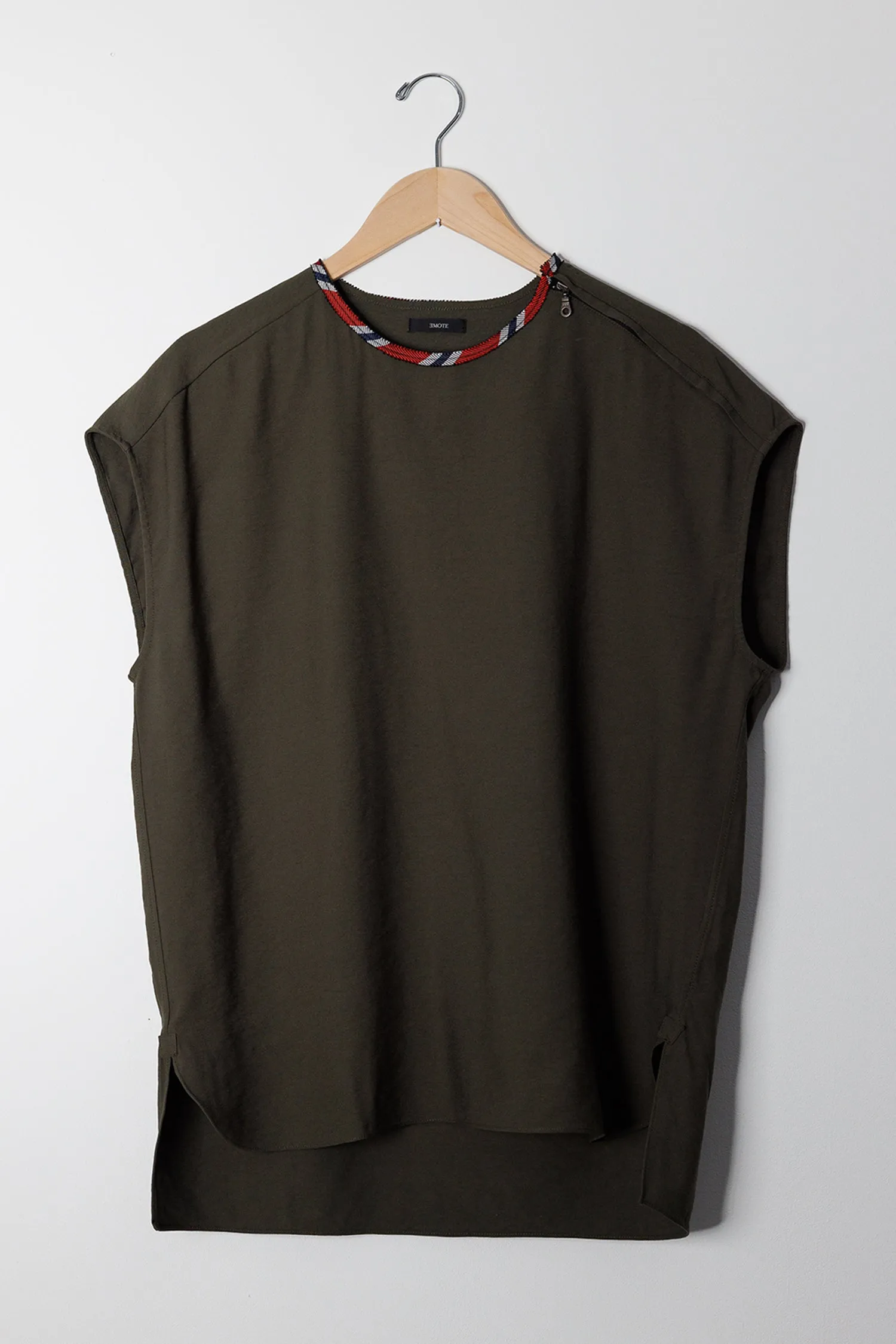 SLEEVELESS SIDE ZIP TOP OLIVE sold by EMOTE product image thumbnail 2