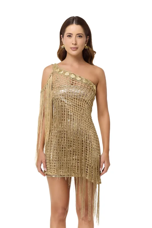 Silvia dress Gold sold by Lybethras