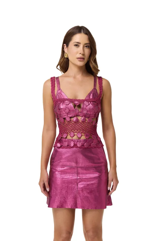 Top Carolina  metallic pink sold by Lybethras