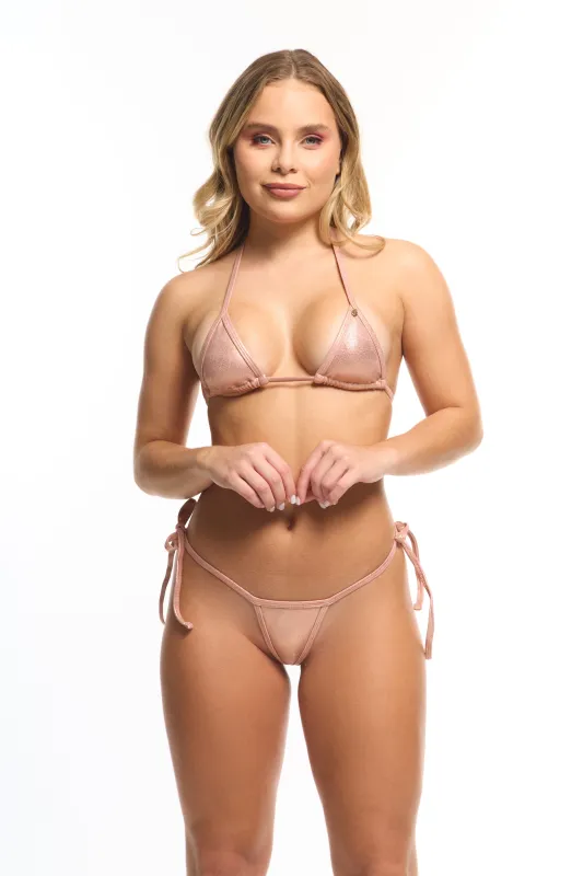 Micro bikini Rose Gold G string sold by Lybethras
