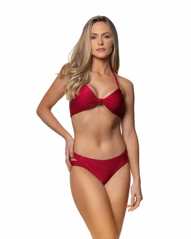Knot  Red Bikini sheen fabric sold by Lybethras