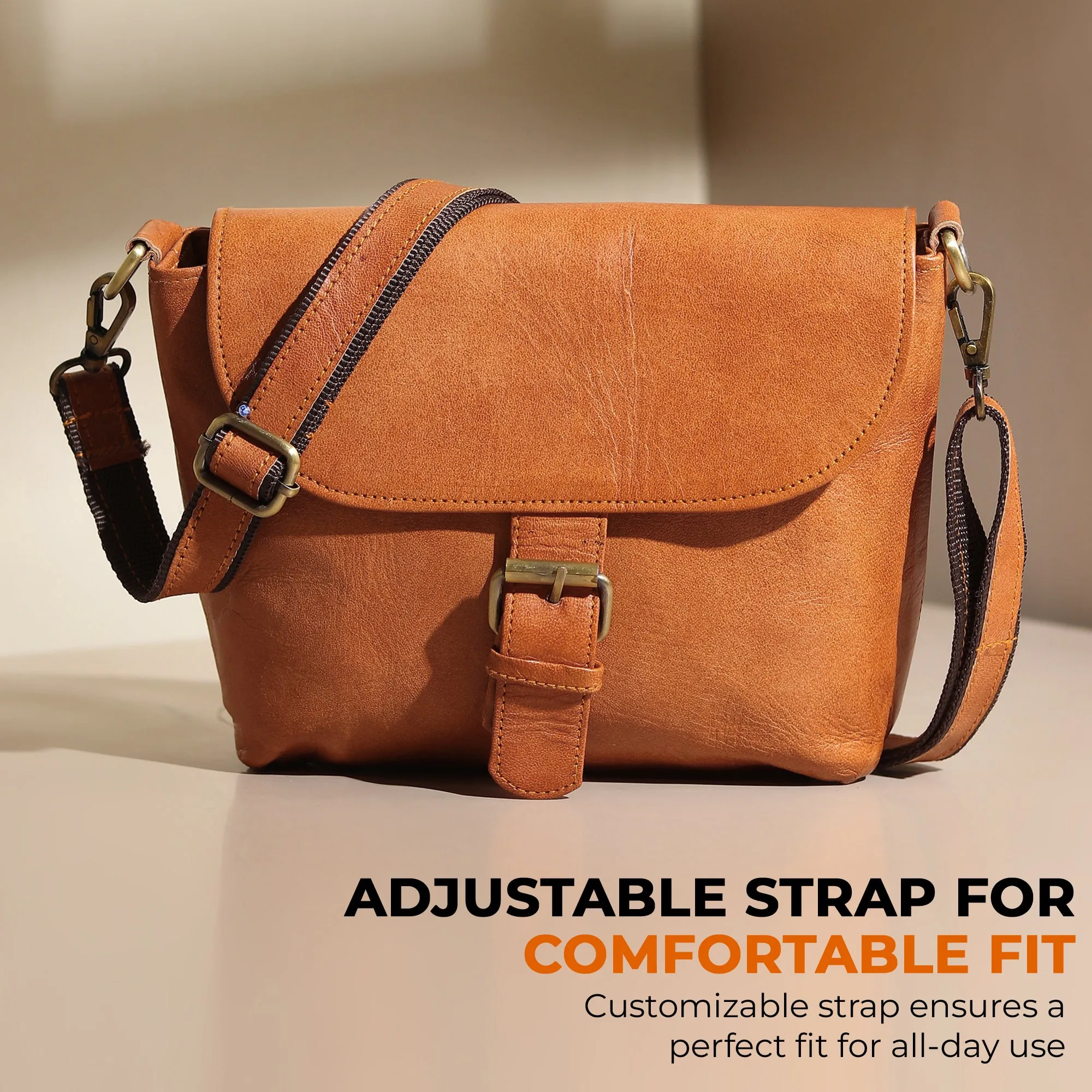 Women’s Mini Tan Satchel Purse sold by Classy Leather Bags product image thumbnail 4