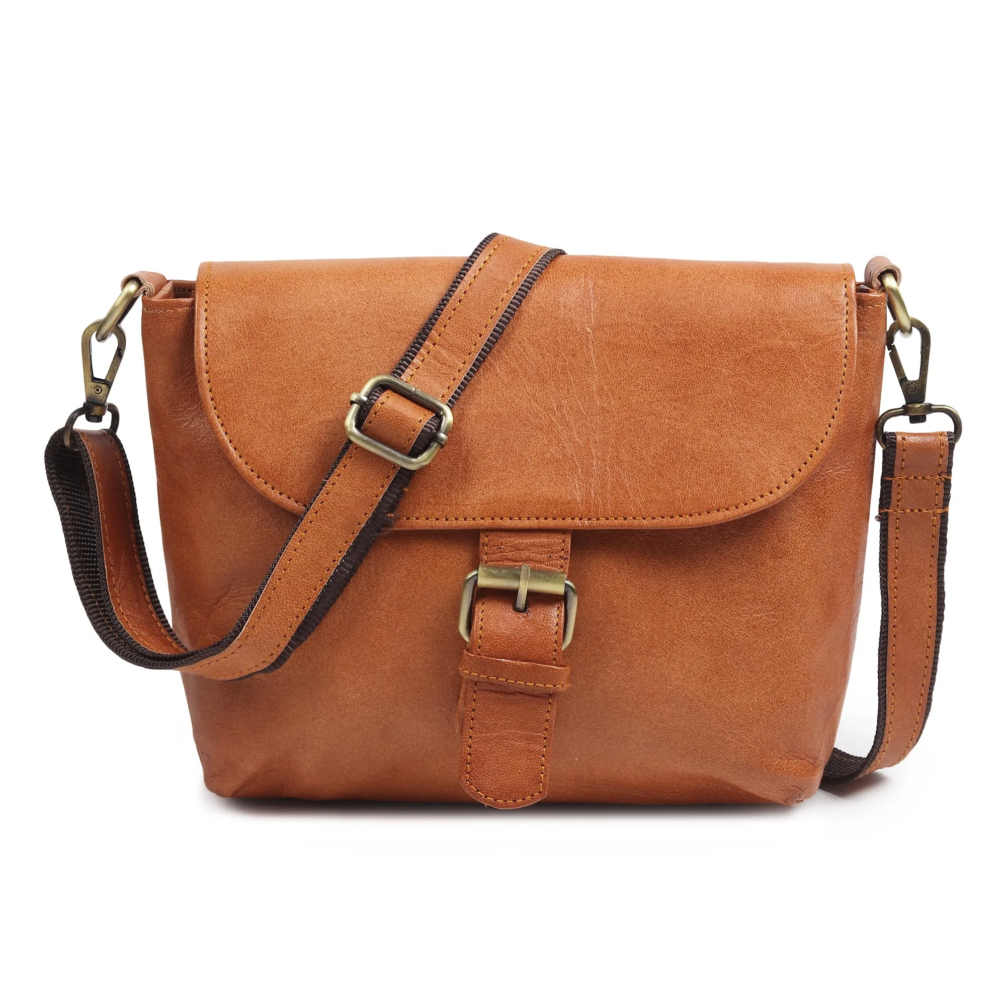 Women’s Mini Tan Satchel Purse sold by Classy Leather Bags