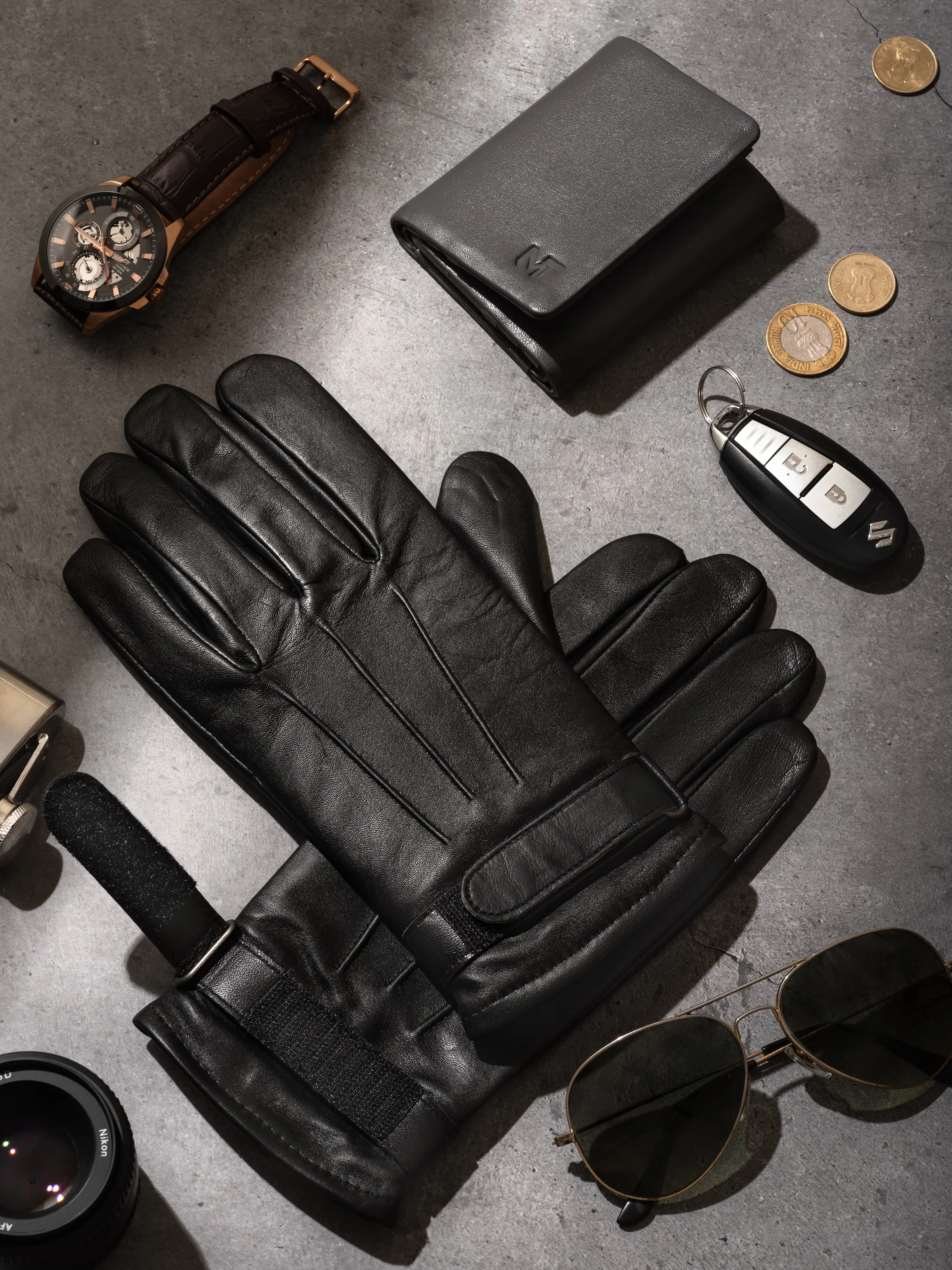 Leather Gloves-Velcro Fastening sold by Classy Leather Bags product image thumbnail 2