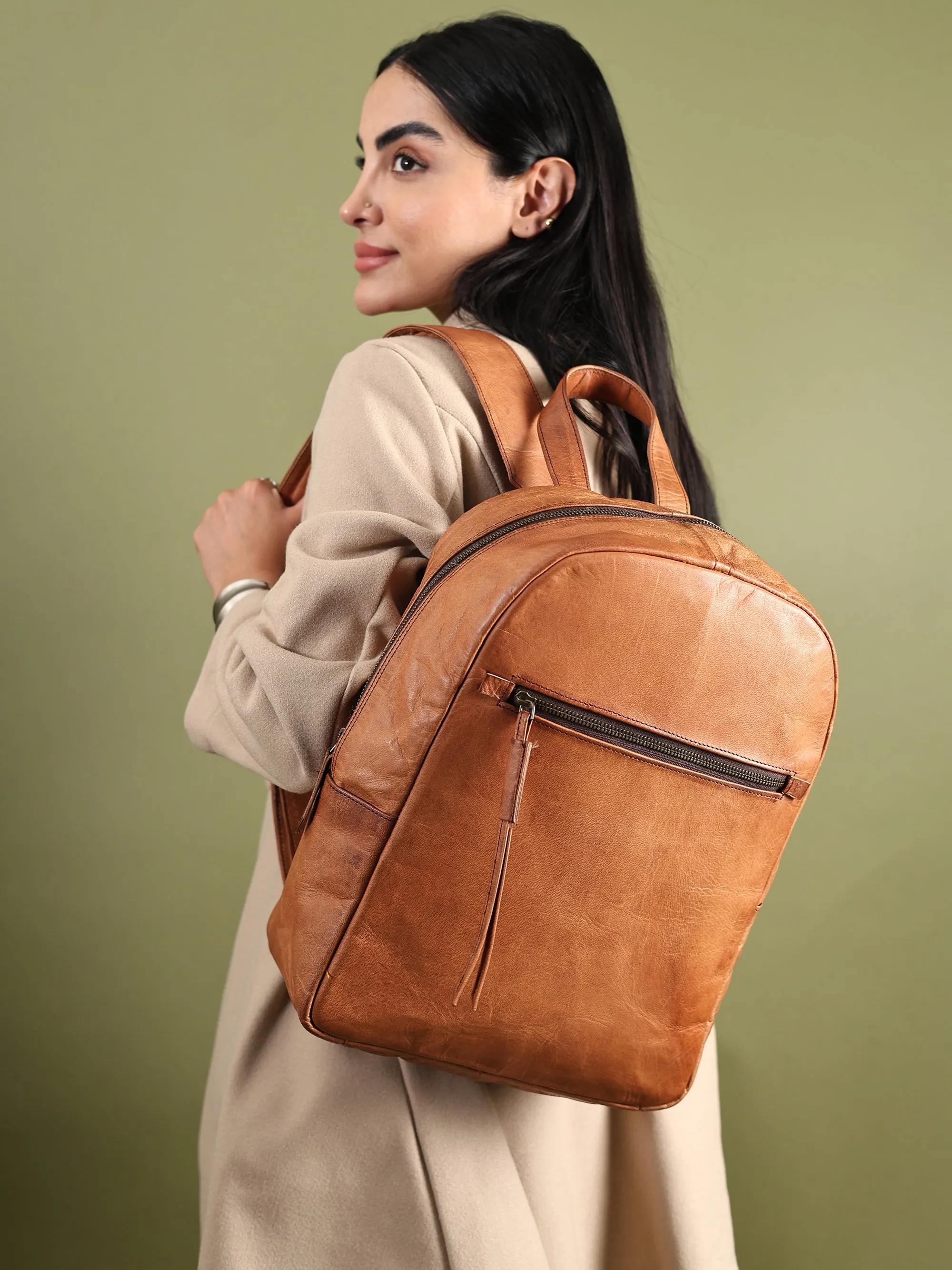 Urban Lite Leather Backpack sold by Classy Leather Bags product image thumbnail 2