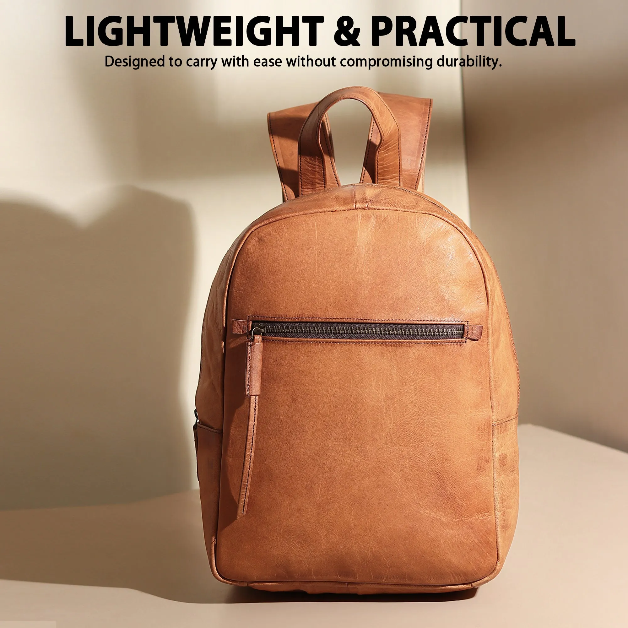 Urban Lite Leather Backpack sold by Classy Leather Bags product image thumbnail 4