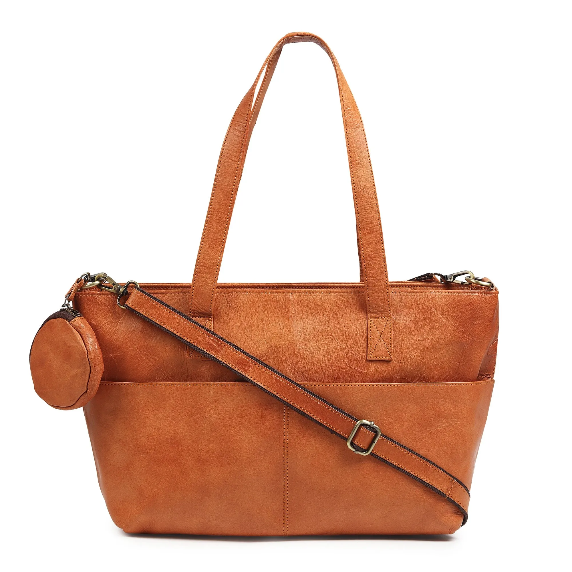 Daily Leather Market Tote - Tan sold by Classy Leather Bags product image thumbnail 5