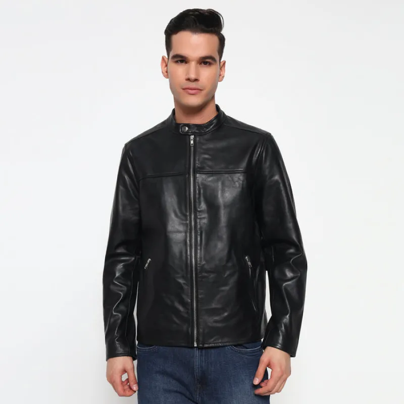 Prime Black Biker's Men Jacket sold by Classy Leather Bags