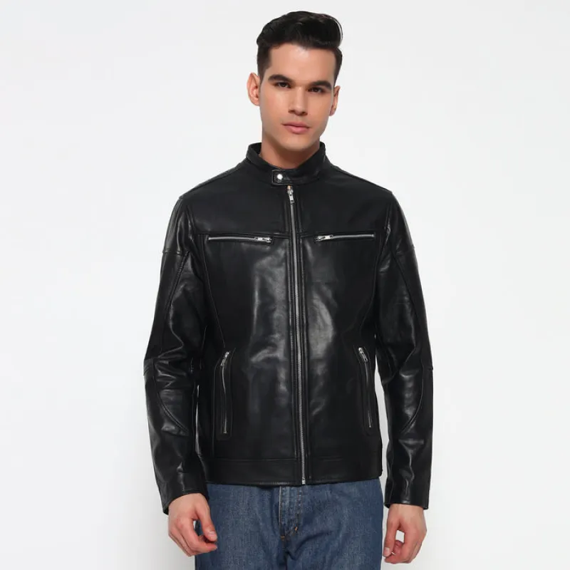 City Rider Black Leather Jacket sold by Classy Leather Bags