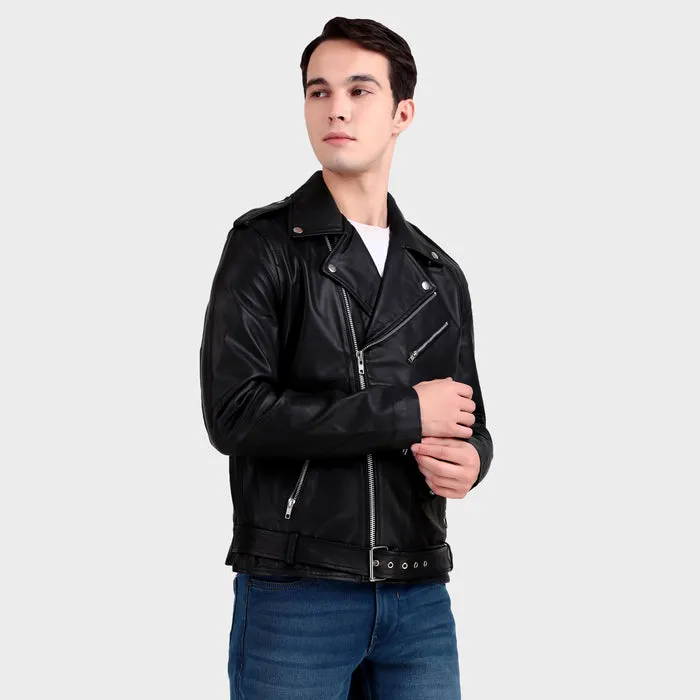 Motorcycle Black Leather Jacket sold by Classy Leather Bags product image thumbnail 5